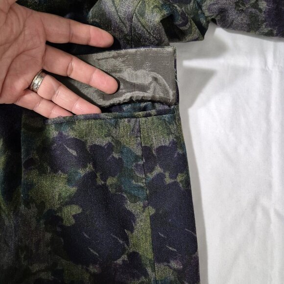 Oleg Cassini Women's Blazer Size 6 Floral Green Purple Lined Vintage (48) - Picture 4 of 9